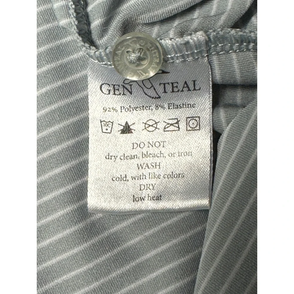 Genteal Performanc Polo Shirt Mens XL Gray White Stripe Short Sleeve Golf - Picture 12 of 12